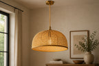 Ochre Rattan Pendant Light