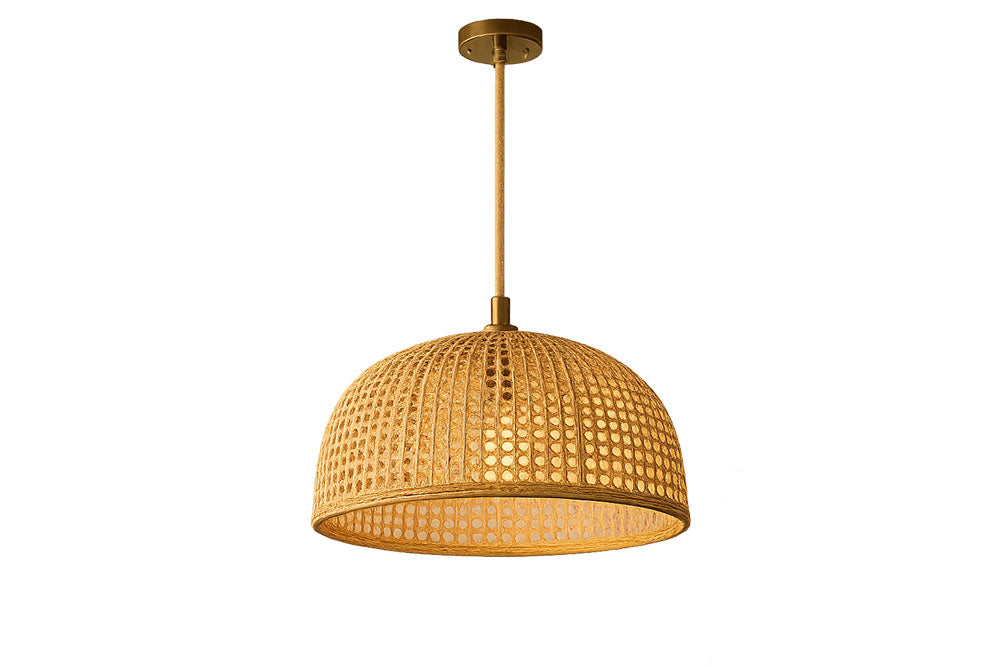 Ochre Rattan Pendant Light